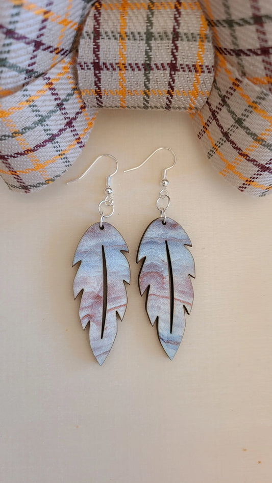 Mother of Pearl Fall Leaf dangles