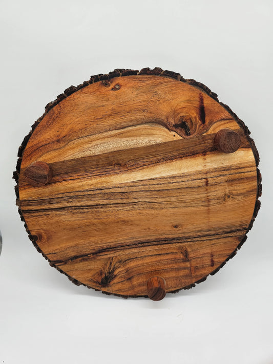 Acacia Live Edge Chopping Round w/ feet- 14"