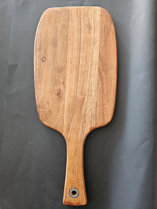 Small Acacia Cutting Board w/ handle, 16.5 x 7 x .75