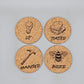 Cork coaster set of 4