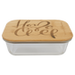 Rectangle Glass Container with Bamboo Lid - 35 oz