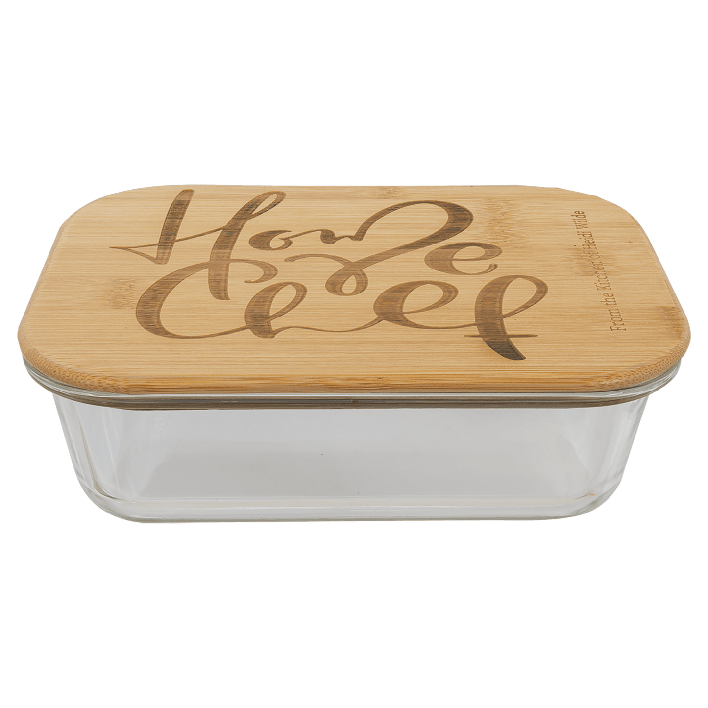 Rectangle Glass Container with Bamboo Lid - 35 oz
