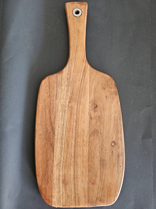 Small Acacia Cutting Board w/ handle, 16.5 x 7 x .75