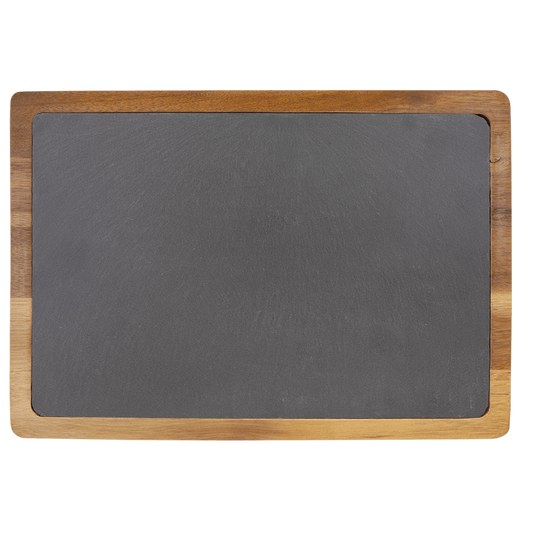 Acacia Wood/Slate Cutting Board- 13" x 9"