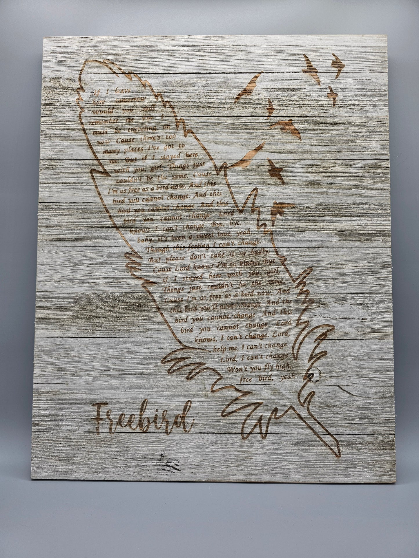 16X20 White Washed Wood Panel Decor