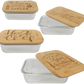 Rectangle Glass Container with Bamboo Lid - 21 oz