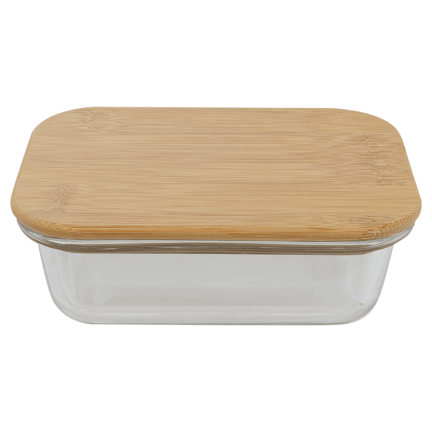 Rectangle Glass Container with Bamboo Lid - 12 oz
