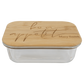 Rectangle Glass Container with Bamboo Lid - 21 oz