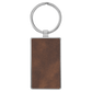 Laserable Leatherette/Metal Rustic/Silver Rectangle Keychain - 2 3/4" x 1 1/4"