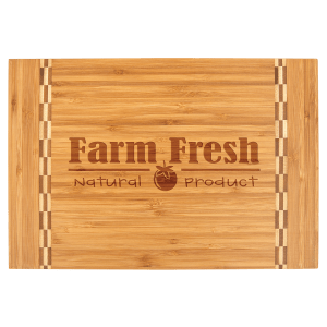 Bamboo Cutting Board with Butcher Block Inlay