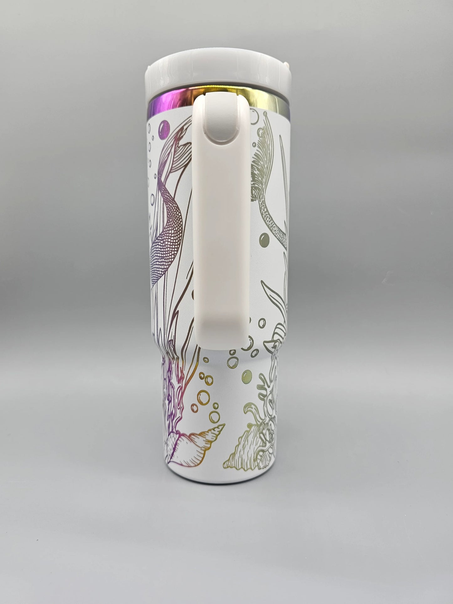 30 oz Tumbler with Handle, Lid, Mermaid Core
