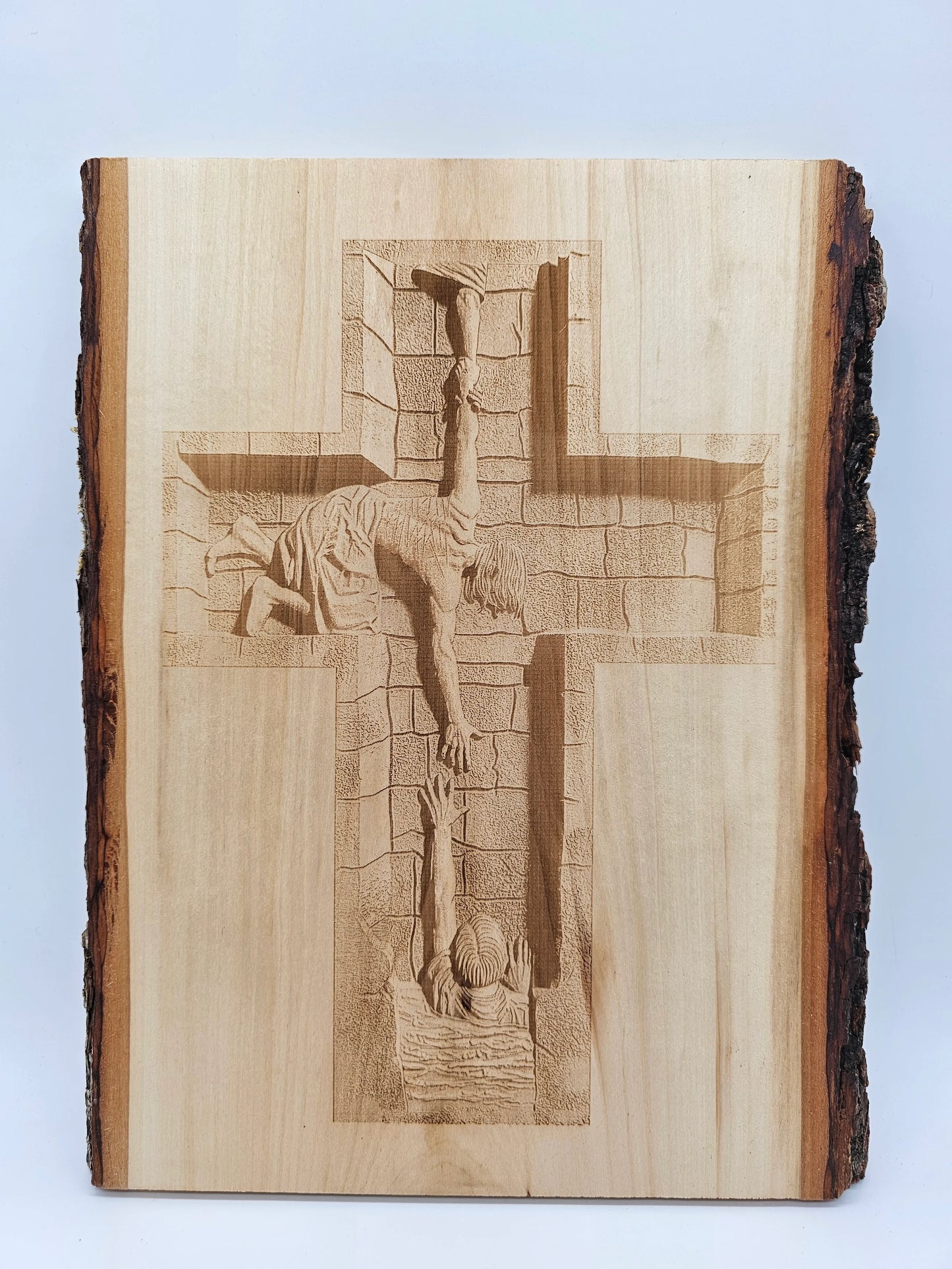 Laser Engraved 3D Illusion Cross Plaque, 13" x 10"