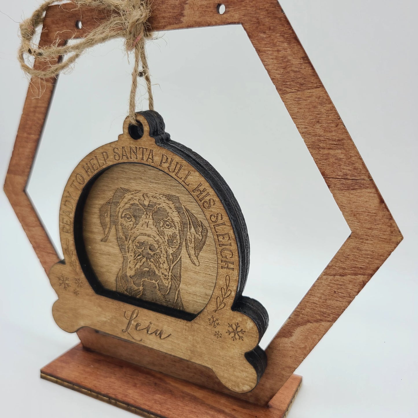 Christmas Pet Ornament 3.25" x 3.75" 2 Layer