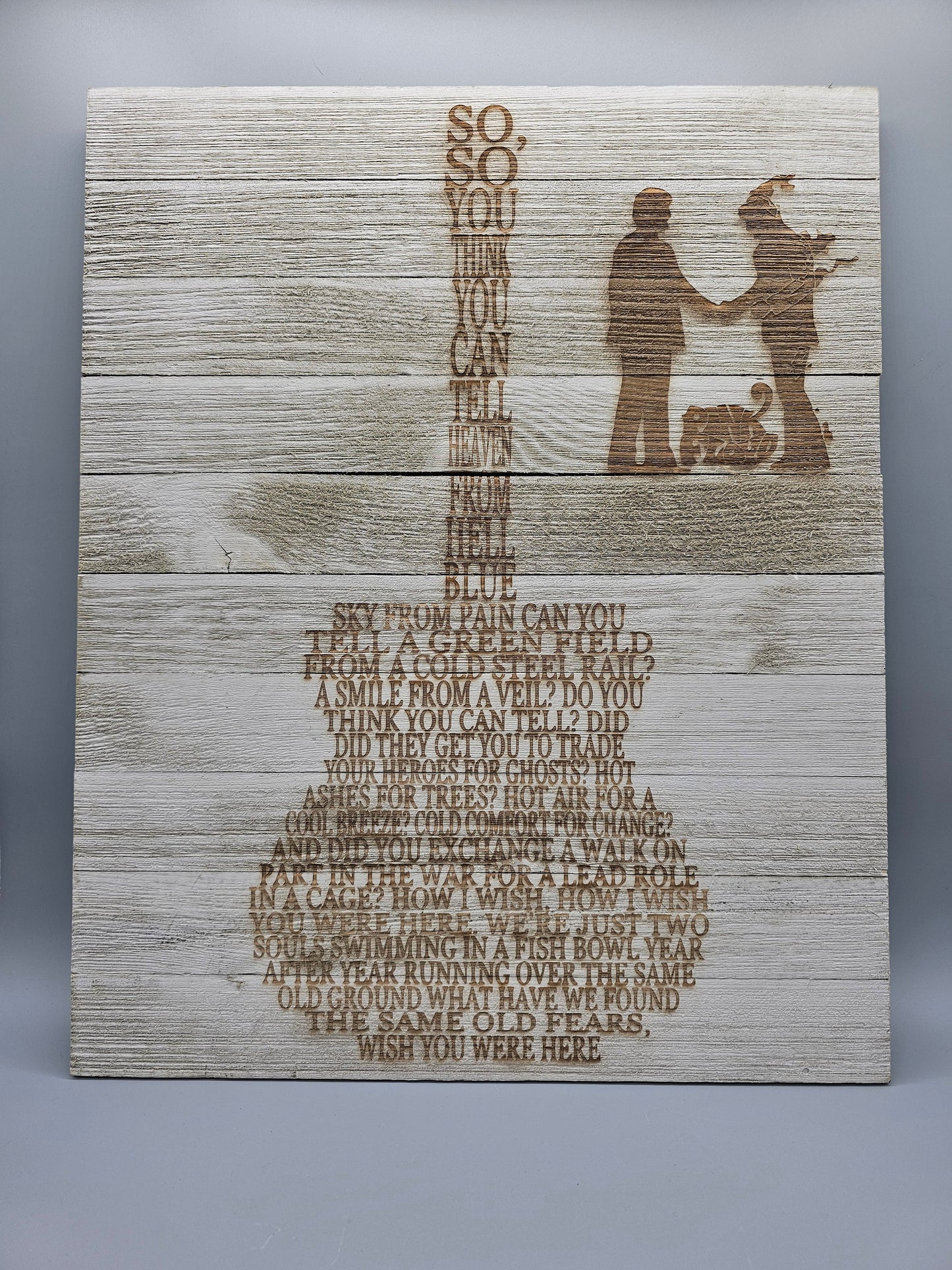 16X20 White Washed Wood Panel Decor