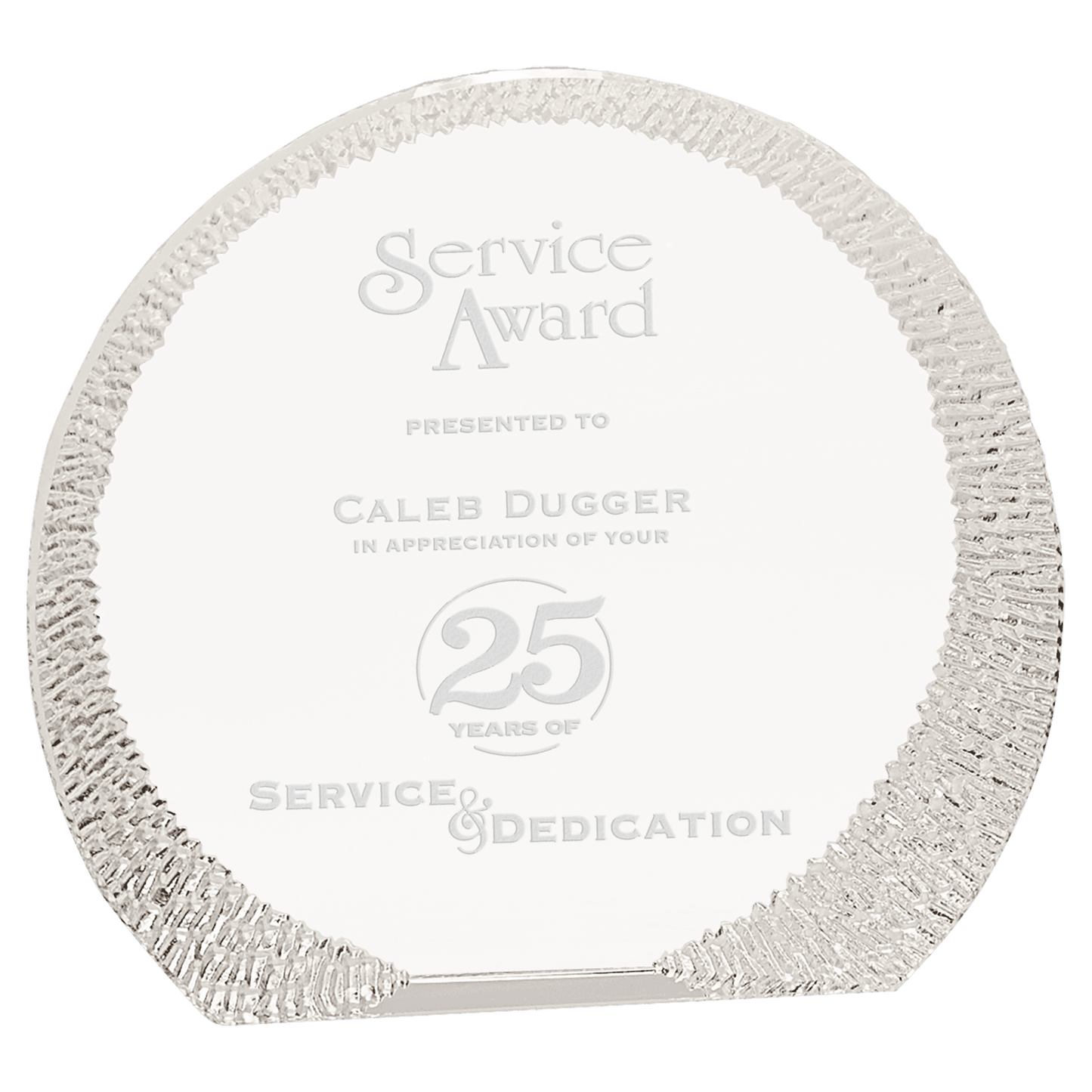 Rounded Crystal with Decorative Edge Award - 6 1/4" Round