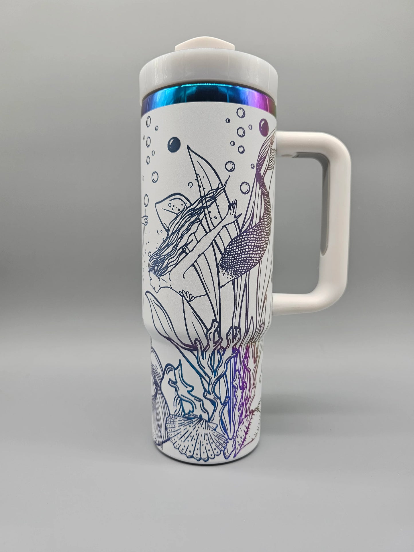30 oz Tumbler with Handle, Lid, Mermaid Core