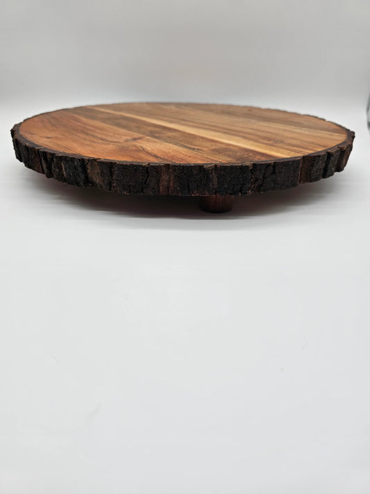 Acacia Live Edge Chopping Round w/ feet- 14"