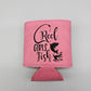 Leatherette Can Koozie - Pink/Black