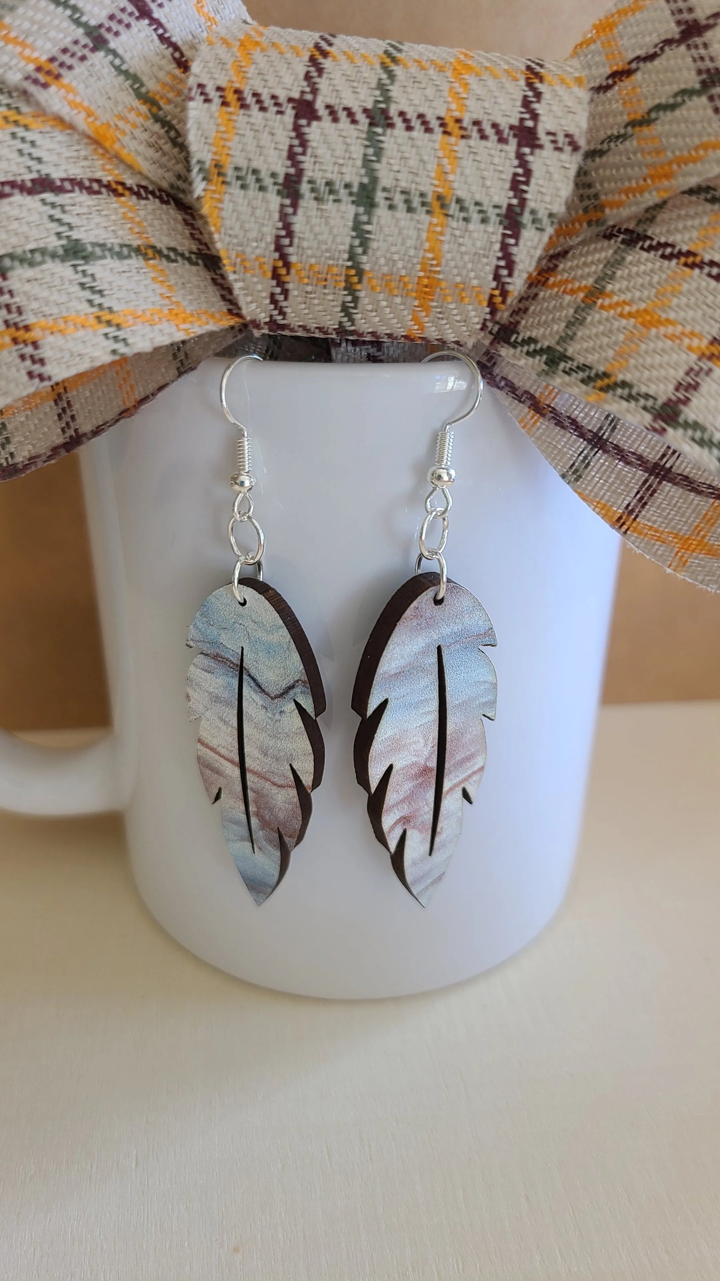 Mother of Pearl Fall Leaf dangles