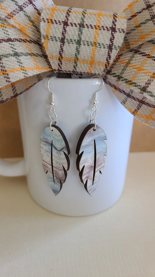 Mother of Pearl Fall Leaf dangles