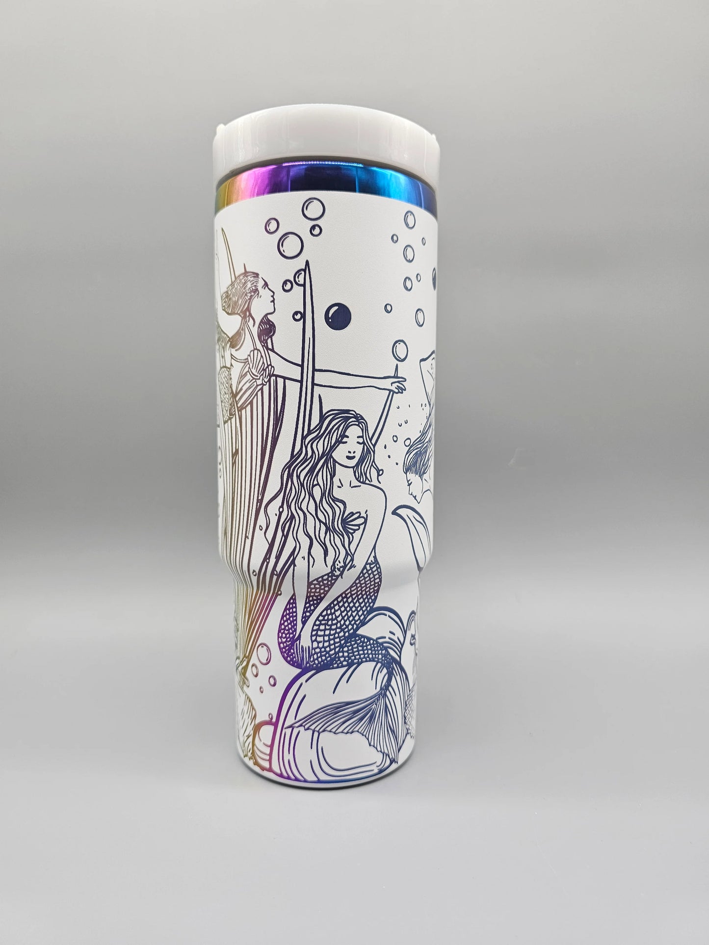 30 oz Tumbler with Handle, Lid, Mermaid Core