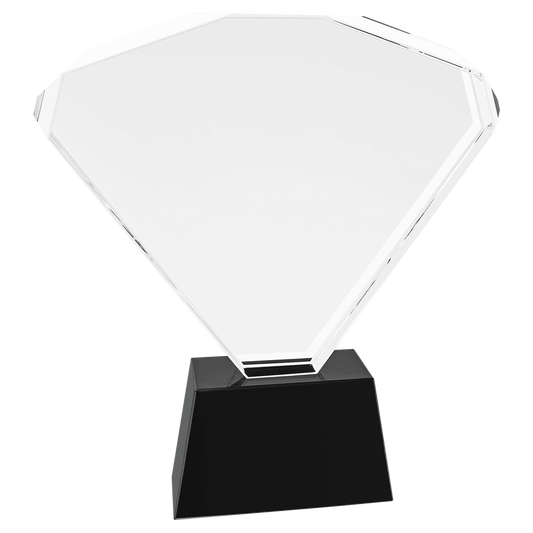 8 3/4" Crystal  Fan with Black Base Award